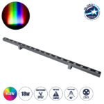 GLOBOSTAR® WASHER-PANDA 90581 Μπάρα Φωτισμού Wall Washer LED 18W 1530lm 15° DC 24V Αδιάβροχο IP67 RGBW DMX512 Dimmable - Γκρι Ανθρακί - Μ100 x Π4 x Υ3.5cm - 3 Χρόνια Εγγύηση