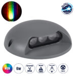 GLOBOSTAR® STEP-LUNA 90624 Αρχιτεκτονικό Φωτιστικό Διαδρόμου/Σκαλοπατιού LED 6W 600lm 10° DC 24V Αδιάβροχο IP65 RGB DMX512 Dimmable - Γκρι Ανθρακί - Φ12 x Υ3cm - 3 Χρόνια Εγγύηση