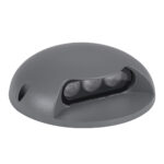 GLOBOSTAR® STEP-LUNA 90624 Αρχιτεκτονικό Φωτιστικό Διαδρόμου/Σκαλοπατιού LED 6W 600lm 10° DC 24V Αδιάβροχο IP65 RGB DMX512 Dimmable - Γκρι Ανθρακί - Φ12 x Υ3cm - 3 Χρόνια Εγγύηση - Image 3