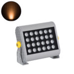 GLOBOSTAR® FLOOD-HENA 90444 Προβολέας Σποτ Wall Washer LED 24W 2040lm 30° AC 220-240V Αδιάβροχο IP67 Πορτοκαλί 2200K - Ασημί - Μ22.5 x Π6 x Υ16.5cm - 3 Χρόνια Εγγύηση - Image 2