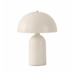 GloboStar® GASCO 204-0149 Μοντέρνο Eπιτραπέζιο Φωτιστικό Μονόφωτο 1 x E27 IP20 Μπεζ Μέταλλο - Μ25 x Π25 x Υ35cm - Image 2