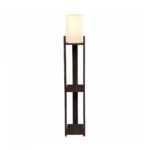 GloboStar® VENTORA 204-0126 Μοντέρνο Eπιδαπέδιο Φωτιστικό Μονόφωτο 1 x E27 IP20 Καφέ Ξύλο με Μπεζ Ύφασμα - Μ20 x Π20 x Υ142cm - Image 2
