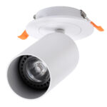 GloboStar® LEO 60351 Χωνευτό Κινούμενο Στρόγγυλο Φωτιστικό Σποτ Αλουμινίου με Ντουί GU10 AC 220-240V IP20 Φ9 x Υ17cm - Λευκό - 5 Years Warranty - Image 2
