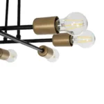 GloboStar® BLAZEA 201-0064 Vintage Φωτιστικό Οροφής Πλέγμα Πολύφωτο 8 x E27 IP20 Χρυσό & Μαύρο Μέταλλο - Μ51 x Π51 x Υ7cm - Image 6