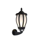 GloboStar® VERDI 203-0229 Vintage Επιτοίχιο Φωτιστικό Φαναράκι Μονόφωτο 1 x E27 IP44 Μαύρο Πλαστικό - Μ23 x Π17 x Υ40cm - Image 2