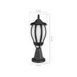 GloboStar® VERDI 203-0231 Vintage Επιδαπέδιο Φωτιστικό Φαναράκι Μονόφωτο 1 x E27 IP44 Μαύρο & Διάφανο Πλαστικό - Μ17 x Π17 x Υ47cm - Image 3