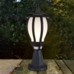 GloboStar® VERDI 203-0231 Vintage Επιδαπέδιο Φωτιστικό Φαναράκι Μονόφωτο 1 x E27 IP44 Μαύρο & Διάφανο Πλαστικό - Μ17 x Π17 x Υ47cm - Image 4