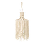 GloboStar® 36207 SENEGAL Boho Καπέλο Φωτιστικού- Μακραμέ Πλεκτό Χειροποίητο Μπεζ Βαμβακερό Νήμα - Μ30 x Π30 x Υ80cm - Image 3