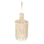 GloboStar® 36207 SENEGAL Boho Καπέλο Φωτιστικού- Μακραμέ Πλεκτό Χειροποίητο Μπεζ Βαμβακερό Νήμα - Μ30 x Π30 x Υ80cm - Image 4
