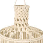 GloboStar® 36207 SENEGAL Boho Καπέλο Φωτιστικού- Μακραμέ Πλεκτό Χειροποίητο Μπεζ Βαμβακερό Νήμα - Μ30 x Π30 x Υ80cm - Image 5