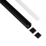 GLOBOSTAR® ALP-LINEAR GLOWTRACK 61797-3M Επιφανειακό Προφίλ Αλουμινίου με Λευκό Γαλακτερό Πατητό Κάλυμμα για Ταινίες LED IP20 - Μαύρο Ματ - Μ300 x Π2 x Υ2cm - Πακέτο 5 Τεμαχίων - Image 3