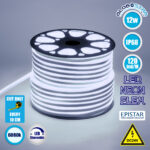 GloboStar® 70560 OVALE 120° Degree Neon Flex Epistar LED SMD 2835 1m 12W/m 120LED/m 1200lm/m 120° DC 24V Αδιάβροχη IP68 Ψυχρό Λευκό 6000K Dimmable