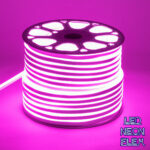 GloboStar® 70577 OVALE 120° Degree Neon Flex Epistar LED SMD 2835 1m 12W/m 120LED/m 840lm/m 120° DC 230V Αδιάβροχη IP68 Ροζ Dimmable - Image 2