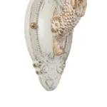 GloboStar® MERMAID 01317 Vintage Επιτοίχιο Φωτιστικό Απλίκα Μονόφωτο 1 x E27 IP20 Λευκό Γυαλί με Λευκό & Χρυσό Μέταλλο - Μ28 x Π14 x Υ24cm - Image 6