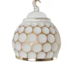 GloboStar® MERMAID 01317 Vintage Επιτοίχιο Φωτιστικό Απλίκα Μονόφωτο 1 x E27 IP20 Λευκό Γυαλί με Λευκό & Χρυσό Μέταλλο - Μ28 x Π14 x Υ24cm - Image 7