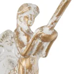 GloboStar® MERMAID 01317 Vintage Επιτοίχιο Φωτιστικό Απλίκα Μονόφωτο 1 x E27 IP20 Λευκό Γυαλί με Λευκό & Χρυσό Μέταλλο - Μ28 x Π14 x Υ24cm - Image 8