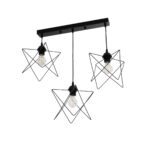 GloboStar® GLIND Vintage 201-0092 Κρεμαστό Φωτιστικό Ράγα Τρίφωτο 3 x E27 IP20 Μαύρο Μέταλλο - Μ67 x Π24 x Υ55cm - Image 2