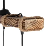 GloboStar® LUMA 201-0012 Vintage Κρεμαστό Φωτιστικό Ράγα Τρίφωτο 3 x E27 IP20 Μπεζ Ξύλο με Καφέ Σχοινί - Μ55 x Π18 x Υ65cm - Image 6