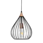 GloboStar® RADIARO 201-0015 Vintage Κρεμαστό Φωτιστικό Πλέγμα Μονόφωτο 1 x E27 IP20 Μαύρο Μέταλλο - Μ26 x Π26 x Υ35cm - Image 5