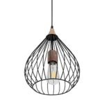 GloboStar® RADIARO 201-0015 Vintage Κρεμαστό Φωτιστικό Πλέγμα Μονόφωτο 1 x E27 IP20 Μαύρο Μέταλλο - Μ26 x Π26 x Υ35cm - Image 6