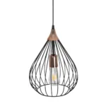GloboStar® RADIARO 201-0015 Vintage Κρεμαστό Φωτιστικό Πλέγμα Μονόφωτο 1 x E27 IP20 Μαύρο Μέταλλο - Μ26 x Π26 x Υ35cm - Image 7