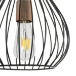 GloboStar® RADIARO 201-0015 Vintage Κρεμαστό Φωτιστικό Πλέγμα Μονόφωτο 1 x E27 IP20 Μαύρο Μέταλλο - Μ26 x Π26 x Υ35cm - Image 8