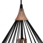 GloboStar® RADIARO 201-0015 Vintage Κρεμαστό Φωτιστικό Πλέγμα Μονόφωτο 1 x E27 IP20 Μαύρο Μέταλλο - Μ26 x Π26 x Υ35cm - Image 9
