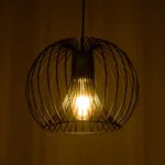GloboStar® GLOWIA 201-0032 Μοντέρνο Κρεμαστό Φωτιστικό Πλέγμα Μονόφωτο 1 x E27 IP20 Μαύρο Μέταλλο - Μ32 x Π32 x Υ24cm - Image 3