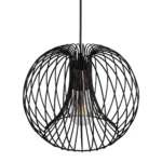 GloboStar® GLOWIA 201-0032 Μοντέρνο Κρεμαστό Φωτιστικό Πλέγμα Μονόφωτο 1 x E27 IP20 Μαύρο Μέταλλο - Μ32 x Π32 x Υ24cm - Image 7
