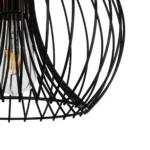 GloboStar® GLOWIA 201-0032 Μοντέρνο Κρεμαστό Φωτιστικό Πλέγμα Μονόφωτο 1 x E27 IP20 Μαύρο Μέταλλο - Μ32 x Π32 x Υ24cm - Image 8