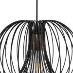 GloboStar® GLOWIA 201-0032 Μοντέρνο Κρεμαστό Φωτιστικό Πλέγμα Μονόφωτο 1 x E27 IP20 Μαύρο Μέταλλο - Μ32 x Π32 x Υ24cm - Image 9