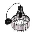GloboStar® LUMAON 201-0081 Vintage Κρεμαστό Φωτιστικό Πλέγμα Μονόφωτο 1 x E27 IP20 Μαύρο Μέταλλο με Διάφανο Κρύσταλλο - Μ27 x Π27 x Υ37cm - Image 11