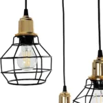GloboStar® NOVARAY 201-0083 Vintage Κρεμαστό Φωτιστικό Πλέγμα Τρίφωτο 3 x E27 IP20 Μαύρο Μέταλλο - Μ40 x Π40 x Υ50cm - Image 8