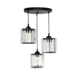 GloboStar® FLAREX 201-0084 Vintage Κρεμαστό Φωτιστικό Πλέγμα Τρίφωτο 3 x E27 IP20 Μαύρο Μέταλλο με Κρυστάλλους - Μ40 x Π40 x Υ50cm - Image 4