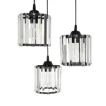 GloboStar® FLAREX 201-0084 Vintage Κρεμαστό Φωτιστικό Πλέγμα Τρίφωτο 3 x E27 IP20 Μαύρο Μέταλλο με Κρυστάλλους - Μ40 x Π40 x Υ50cm - Image 7