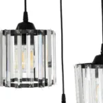 GloboStar® FLAREX 201-0084 Vintage Κρεμαστό Φωτιστικό Πλέγμα Τρίφωτο 3 x E27 IP20 Μαύρο Μέταλλο με Κρυστάλλους - Μ40 x Π40 x Υ50cm - Image 8
