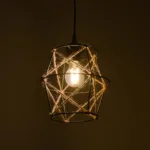 GloboStar® SOLON 201-0088 Vintage Κρεμαστό Φωτιστικό Πλέγμα Μονόφωτο 1 x E27 IP20 Μαύρο Μέταλλο με Μπεζ Σχοινί - Μ22 x Π22 x Υ27cm - Image 3