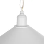GloboStar® GLORA 201-0089 Vintage Κρεμαστό Φωτιστικό Καμπάνα Μονόφωτο 1 x E27 IP20 Λευκο Μέταλλο με Μπεζ Σχοινί - Μ30 x Π30 x Υ29cm - Image 9