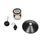 GloboStar® GLORA 201-0090 Vintage Κρεμαστό Φωτιστικό Καμπάνα Μονόφωτο 1 x E27 IP20 Μαύρο Μέταλλο με Μπεζ Σχοινί - Μ30 x Π30 x Υ29cm - Image 11