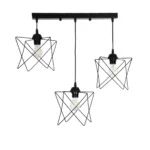 GloboStar® GLIND Vintage 201-0092 Κρεμαστό Φωτιστικό Ράγα Τρίφωτο 3 x E27 IP20 Μαύρο Μέταλλο - Μ67 x Π24 x Υ55cm - Image 4