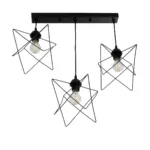 GloboStar® GLIND Vintage 201-0092 Κρεμαστό Φωτιστικό Ράγα Τρίφωτο 3 x E27 IP20 Μαύρο Μέταλλο - Μ67 x Π24 x Υ55cm - Image 5