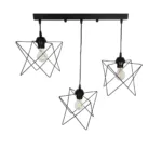 GloboStar® GLIND Vintage 201-0092 Κρεμαστό Φωτιστικό Ράγα Τρίφωτο 3 x E27 IP20 Μαύρο Μέταλλο - Μ67 x Π24 x Υ55cm - Image 6