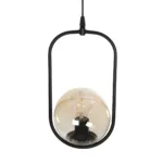 GloboStar® ZENITH 201-0093 Vintage Κρεμαστό Φωτιστικό Οροφής Μπάλα Μονόφωτο 1 x E27 IP20 Μαύρο Μέταλλο με Μελί Γυαλί - Μ18 x Π15 x Υ38cm - Image 6