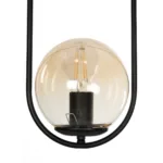 GloboStar® ZENITH 201-0093 Vintage Κρεμαστό Φωτιστικό Οροφής Μπάλα Μονόφωτο 1 x E27 IP20 Μαύρο Μέταλλο με Μελί Γυαλί - Μ18 x Π15 x Υ38cm - Image 7