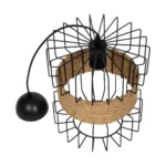 GloboStar® ORB 201-0096 Vintage Κρεμαστό Φωτιστικό Πλέγμα Μονόφωτο 1 x E27 IP20 Μαύρο Μέταλλο με Μπεζ Σχοινί - Μ27 x Π27 x Υ31cm - Image 11