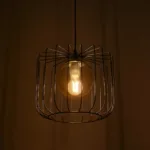 GloboStar® FLAMIA 201-0099 Vintage Κρεμαστό Φωτιστικό Πλέγμα Μονόφωτο 1 x E27 IP20 Μαύρο Μέταλλο - Μ31 x Π31 x Υ29cm - Image 3