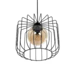 GloboStar® FLAMIA 201-0099 Vintage Κρεμαστό Φωτιστικό Πλέγμα Μονόφωτο 1 x E27 IP20 Μαύρο Μέταλλο - Μ31 x Π31 x Υ29cm - Image 6