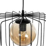 GloboStar® FLAMIA 201-0099 Vintage Κρεμαστό Φωτιστικό Πλέγμα Μονόφωτο 1 x E27 IP20 Μαύρο Μέταλλο - Μ31 x Π31 x Υ29cm - Image 8