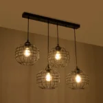 GloboStar® PULSAR 201-0103 Vintage Κρεμαστό Φωτιστικό Ράγα Πολύφωτο 4 x E27 IP20 Μαύρο Μέταλλο - Μ80 x Π22 x Υ46cm - Image 3
