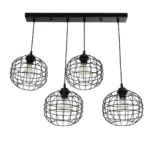 GloboStar® PULSAR 201-0103 Vintage Κρεμαστό Φωτιστικό Ράγα Πολύφωτο 4 x E27 IP20 Μαύρο Μέταλλο - Μ80 x Π22 x Υ46cm - Image 5